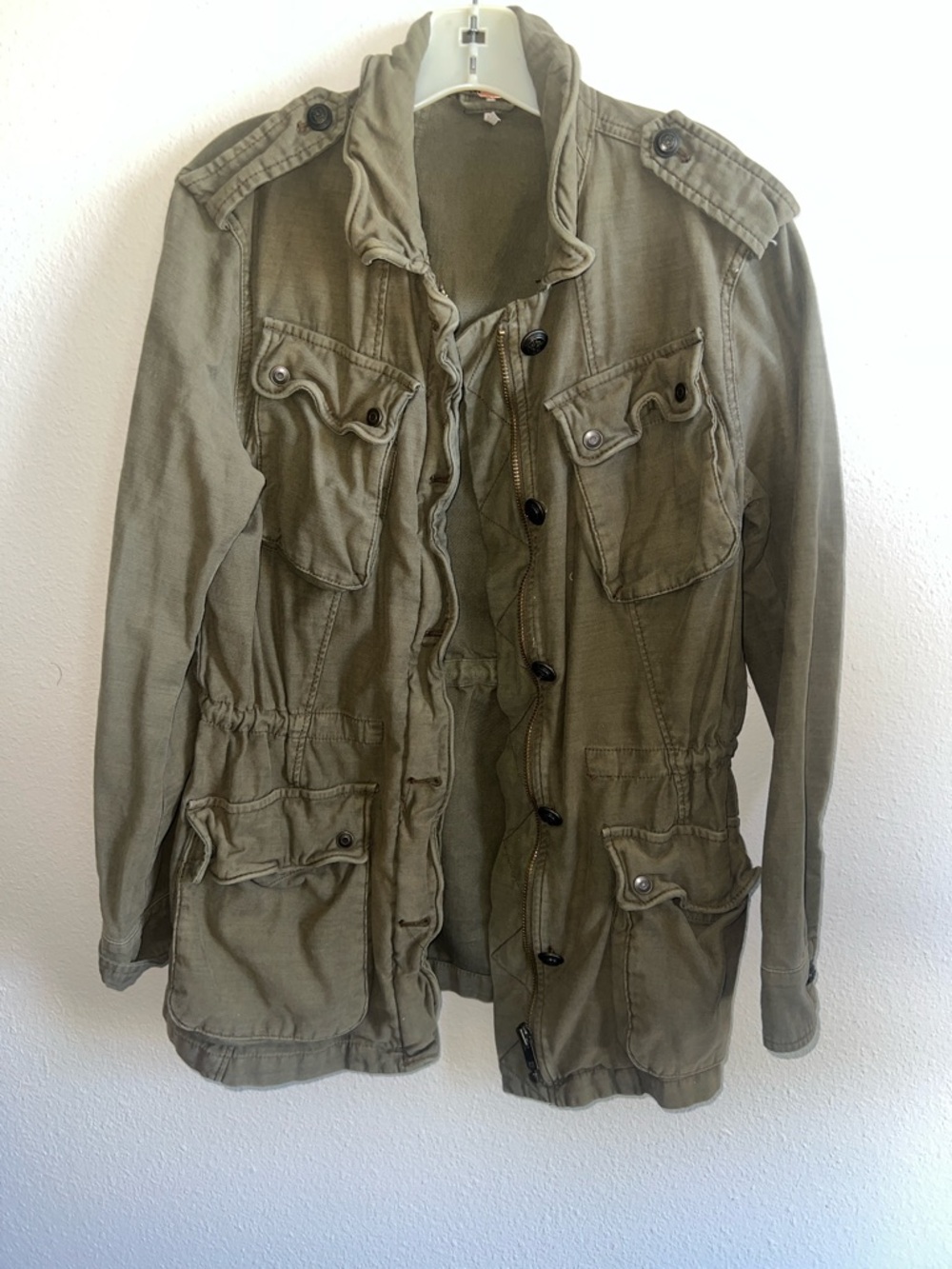 Free People Olive Green Military Field Jacket M